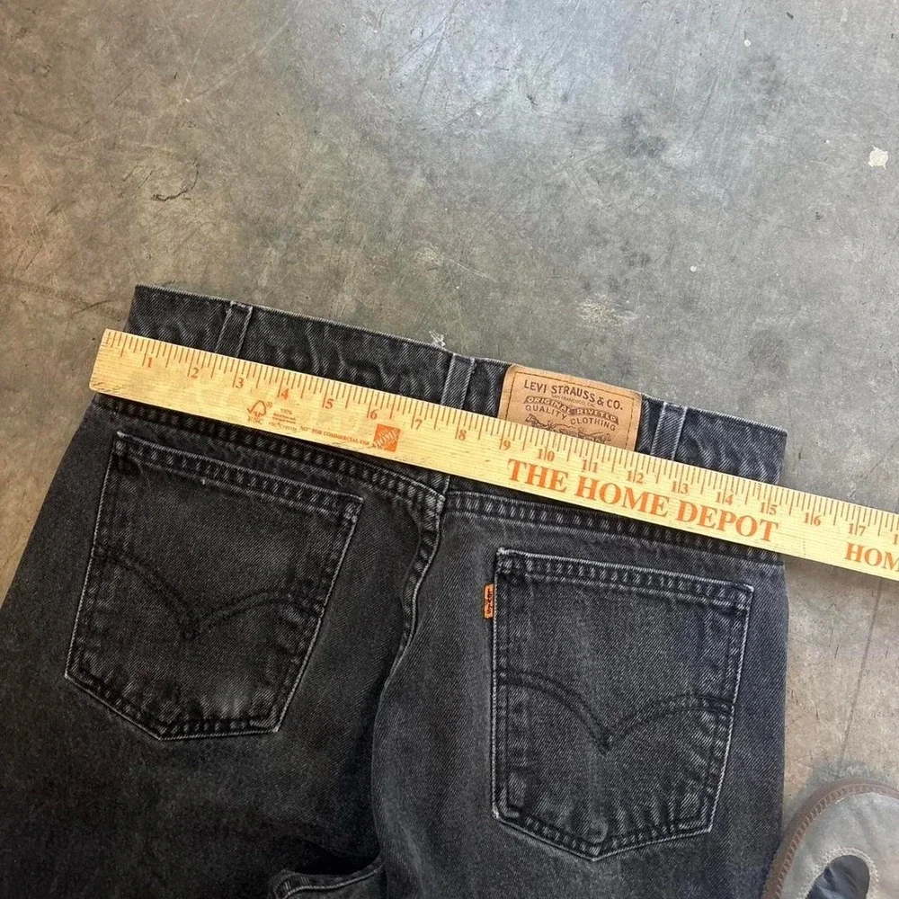 Vintage 90's 1996 Levi Orange Tab 550 Relaxed Fit Taper Leg Dark Wash Black Jean
